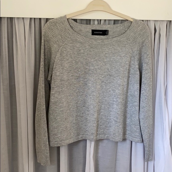MINKPINK Grey Crop Sweater